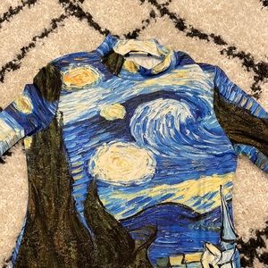 Large long sleeve short starry night dress